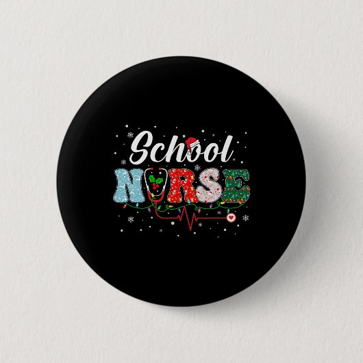 Liebe Schulkrankenschwester Leben Schneemann Weihn Button (Vorderseite)