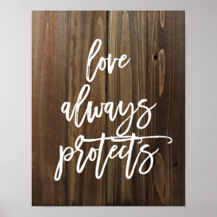Liebe schützt immer sich auf Plakat des