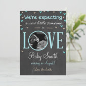 Liebe Schwangerschaft Ankündigung Ultrasound Blue (Stehend Vorderseite)