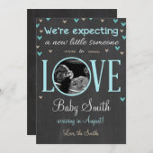 Liebe Schwangerschaft Ankündigung Ultrasound Blue (Vorne/Hinten)