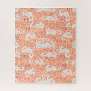 Liebe Schwanz von Katzen mit Herz und Streifen Puzzle