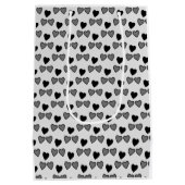 Liebe Schwarz-Grau Mittlere Geschenktüte (Rückseite)