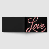 Liebe | Schwarz/Rosa Glitzer Star Sparkle Gästebuch (Voll)