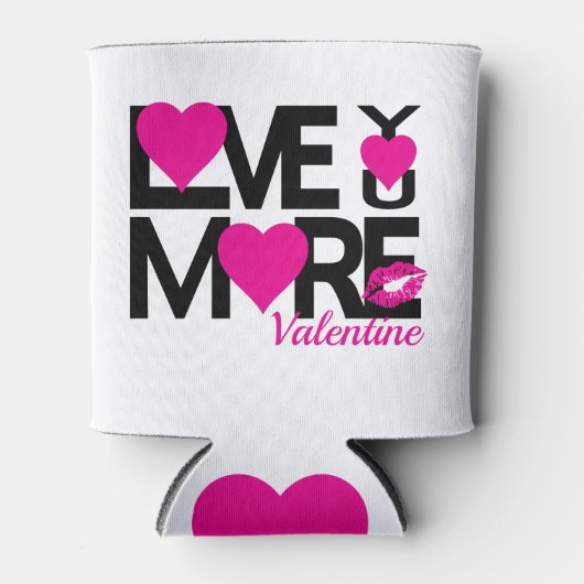 Liebe Schwarz und Rosa Mehr Dosenkühler (Vorderseite)