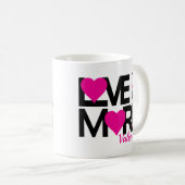 Liebe Schwarz und Rosa Mehr Kaffeetasse (VorderseiteRechts)