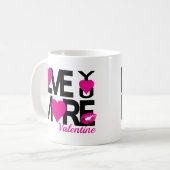 Liebe Schwarz und Rosa Mehr Kaffeetasse (Vorderseite Links)