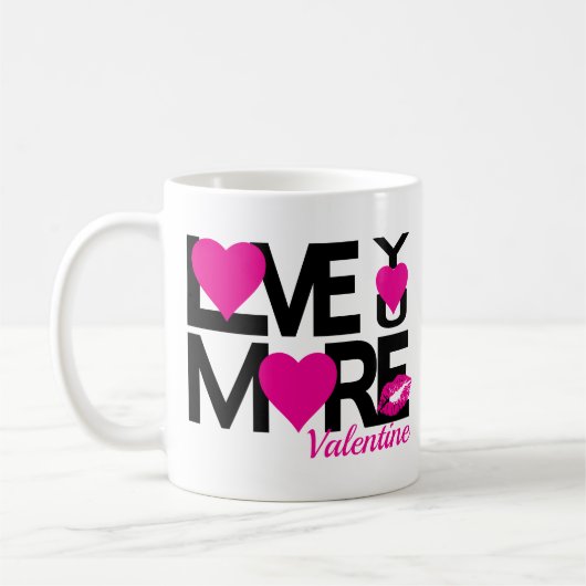 Liebe Schwarz und Rosa Mehr Kaffeetasse (Links)