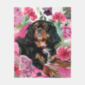 "LIEBE" Schwarz und Tan Cavalier Decke MEDIUM (Vorderseite)