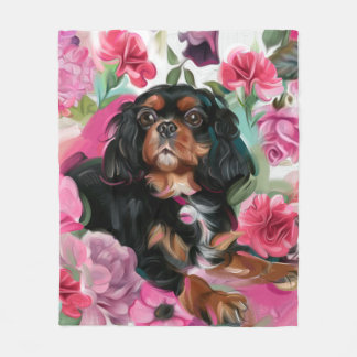 "LIEBE" Schwarz und Tan Cavalier Decke MEDIUM