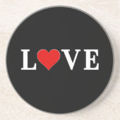LIEBE Schwarz und Weiß Minimalistisch Elegant Getränkeuntersetzer (Vorne)