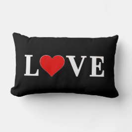 LIEBE Schwarz und Weiß Minimalistisch Elegant Lendenkissen