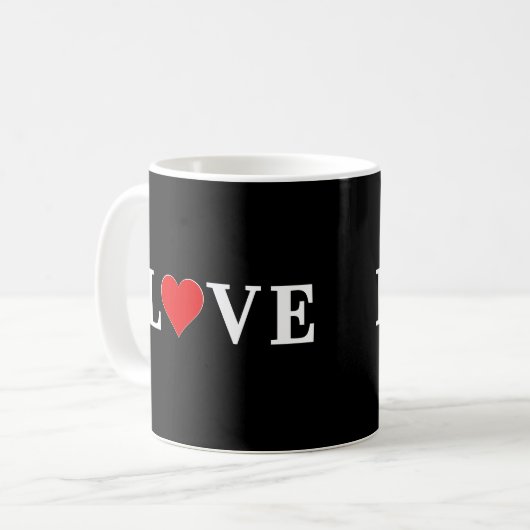 LIEBE Schwarz und Weiß Moderner Chic Kaffeetasse (Vorderseite Links)