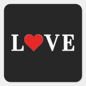 LIEBE Schwarz und Weiß Moderner Chic Quadratischer Aufkleber (Vorderseite)