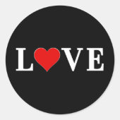 LIEBE Schwarz und Weiß Moderner Chic Runder Aufkleber (Vorderseite)