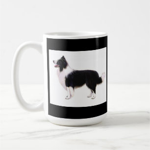 Liebe Schwarz-Weiß Border Collie Welpe Hundetasse Kaffeetasse