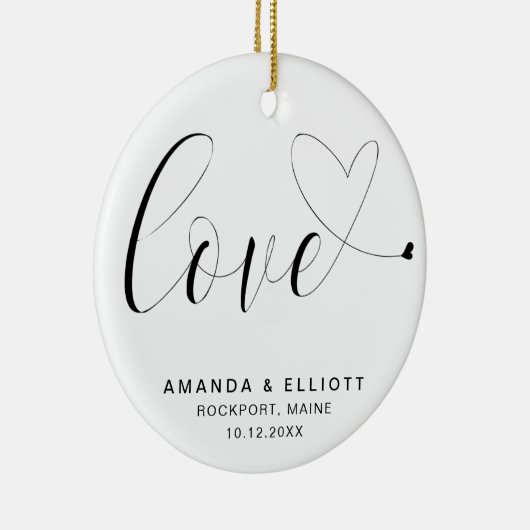 Liebe Schwarz-Weiß-Gastgeschenk Hochzeit Keramik Ornament (Rechts)