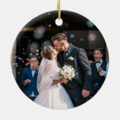 Liebe Schwarz-Weiß-Gastgeschenk Hochzeit Keramik Ornament (Hinten)