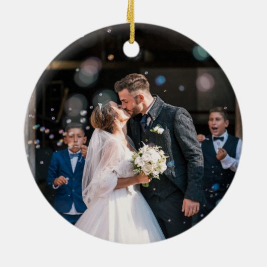 Liebe Schwarz-Weiß-Gastgeschenk Hochzeit Keramik Ornament (Hinten)