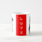Liebe Schwarz-Weiß-Grenze Collie Welpe Hund Tasse (Mittel)