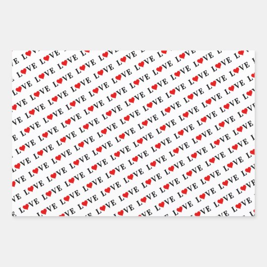 LIEBE Schwarz-weiß grün Geschenkpapier Set (Vorderseite 2)