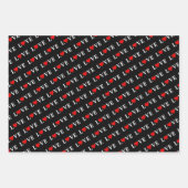 LIEBE Schwarz-weiß grün Geschenkpapier Set (Vorderseite)