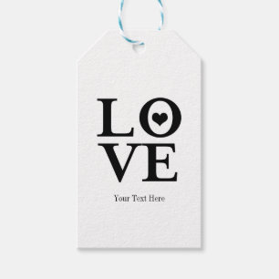 Liebe Schwarz & Weiß Herz Hochzeit Geschenk zur Er Geschenkanhänger