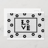 Liebe Schwarz-Weiß-Hex-Folie Postkarte (Vorne/Hinten)