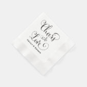 Liebe Schwarz-Weiß-Hochzeit-Monogramm Serviette (Ecke)