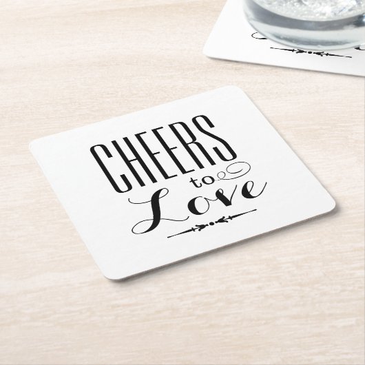 Liebe Schwarz-Weiß-Hochzeit Rechteckiger Pappuntersetzer (angewinkelt)