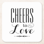 Liebe Schwarz-Weiß-Hochzeit Rechteckiger Pappuntersetzer (Vorderseite)