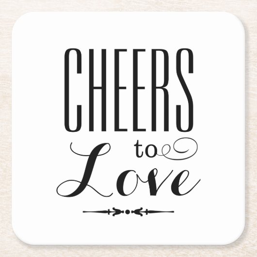 Liebe Schwarz-Weiß-Hochzeit Rechteckiger Pappuntersetzer (Vorderseite)