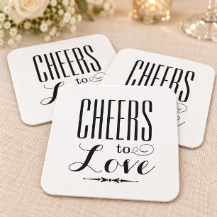 Liebe Schwarz-Weiß-Hochzeit Rechteckiger Pappuntersetzer