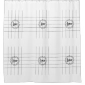 Liebe Schwarz-Weiß-Linien Duschvorhang (Vorderseite)