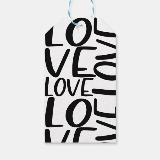 Liebe Schwarz-weiß Minimalistisch Geschenkanhänger (Rückseite)
