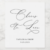 Liebe Schwarz-Weiß-Minimalistische Hochzeit Weinetikett (Einzelnes Label)