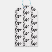 LIEBE Schwarz-weiß Moderne Brush Typografie Hochze Geschenkanhänger (Rückseite)