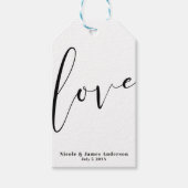 LIEBE Schwarz-weiß Moderne Typografie Gastgeschenk Geschenkanhänger (Vorderseite)