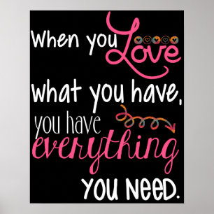 Liebe Schwarz-weiß und rosa Poster 20" x 16"