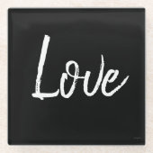 Liebe Schwarz/Weiß - Untersetzer aus Glas (Vorderseite)