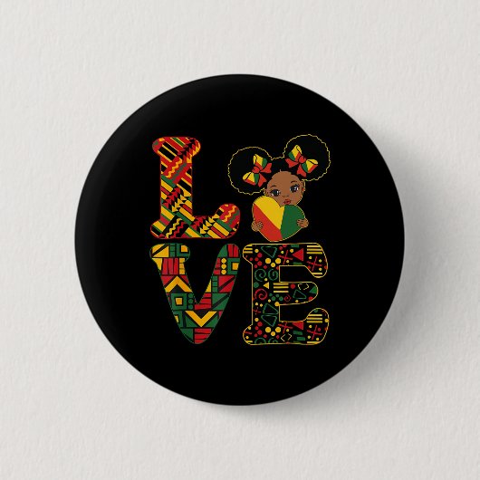 Liebe Schwarze Geschichte Monat Starke Afrikanisch Button (Vorderseite)