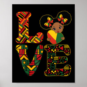 Liebe Schwarze Geschichte Monat Starke Afrikanisch Poster