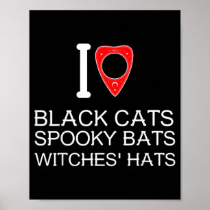 Liebe schwarze Katze gruselige Fledermäuse Hexenhü Poster