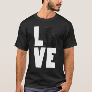 Liebe schwarze Katze Haustier Männer Dunkle Katze T-Shirt