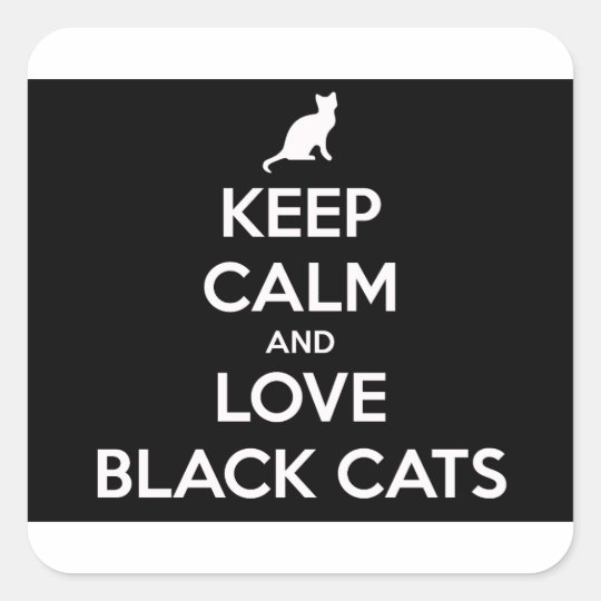 Liebe-schwarze Katzen Quadratischer Aufkleber