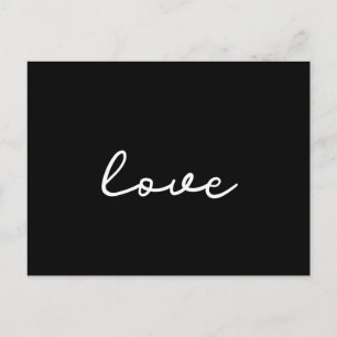 Liebe schwarze Postkarte