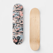 LIEBE Schwarze Rose Skateboard (Vorderseite)