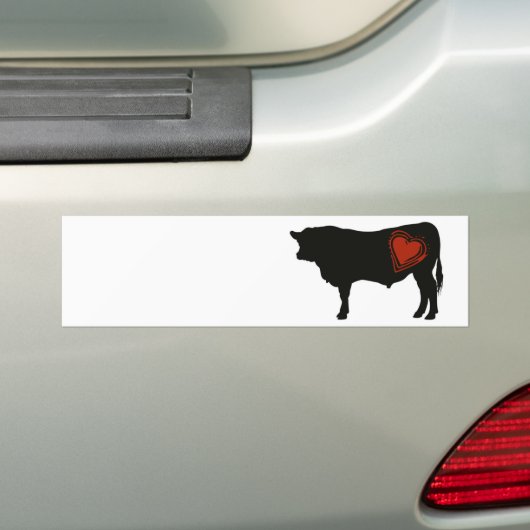 Liebe-schwarzes Angus-Rindfleisch Autoaufkleber (Auf Auto)