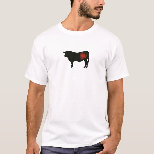 Liebe-schwarzes Angus-Rindfleisch T-Shirt (Vorderseite)