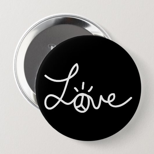 Liebe-schwarzes Button (Vorne & Hinten)