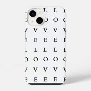 Liebe Schwarzweißtext iPhone 14 Hülle